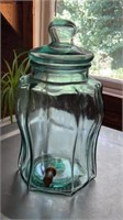 Vintage green glass dispenser, made in italy