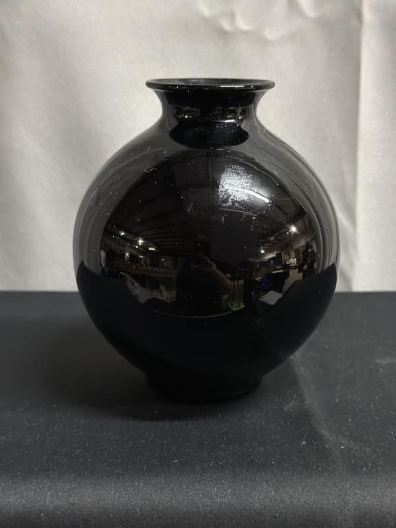 Black Amethyst Glass Vase