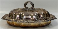 GOOD ENGLISH SILVER PLATED COVERED SERVING DISH