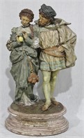 Large Palster Statue Of Faust & Marguerite