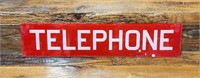Vintage, Glass, Telephone Booth Sign New Old Stock