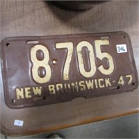 1947 NB LICENCE PLATE