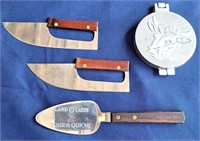 LAND O LAKES PIE SERVER & 2 HEINZ KNIVES & COW