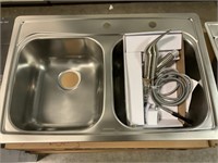 33" Kindred Double-Bowl Stainless Sink Kit