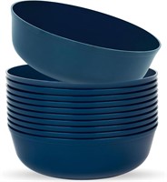 16 oz Disposable Round Plastic Bowls - Navy (10ct)