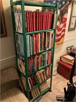 Metal rack with cook books