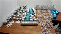 Bling Sliver - Teal Christmas Ornaments