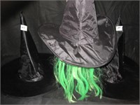 Lot (3) Black Witch Hats