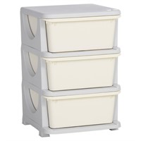 W4041  Qaba Kids Storage Dresser 22.25 Cream Whi
