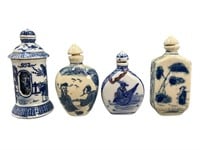 Early Blue & White Snuffs, Guangxu Spinner
