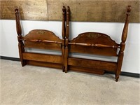 (2) Hitchcock Style Single Poster Beds