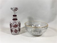 Waterford Crystal Bowl and Decanter