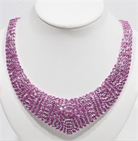 $7150. Sterling Silver Ruby Necklace