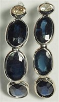 $3001. 14K Sapphire Dia Earrings