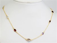 $600. St.Silver Genuine Gemstone Necklace