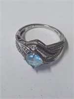 Marked 925 Blue Stone Ring- 3.3g