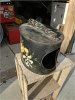 Antique primitive metal foot warmer