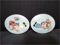 Vintage Raggedy Ann & Andy Pottery Wall Art, 2pc