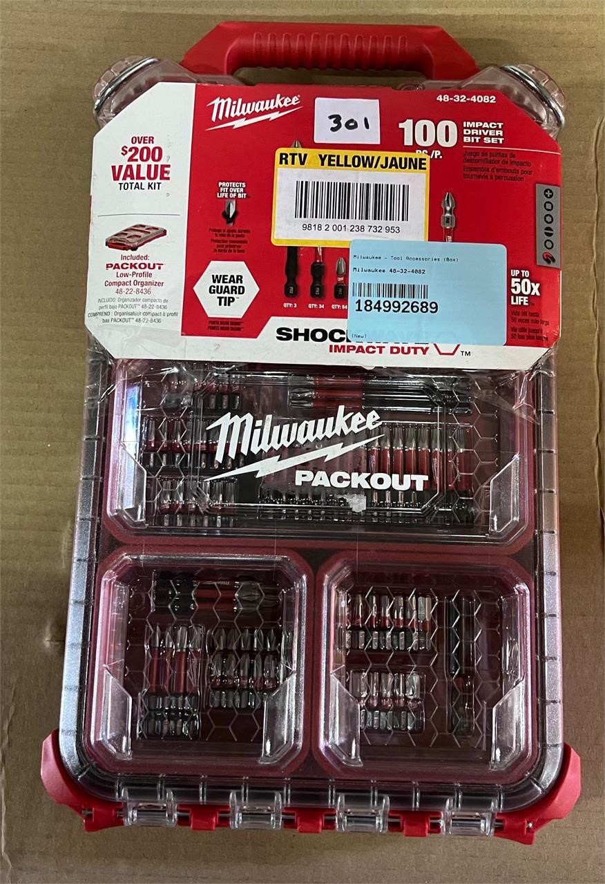 Milwaukee Packet 100pc Impact Driver Bit Set