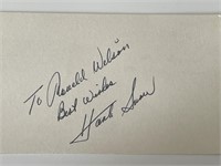 Country singer Hank Snow autograph note