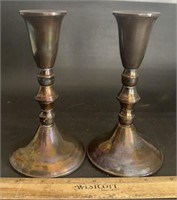 WEIGHTED CANDLE STICK HOLDERS-MARKED STERLING