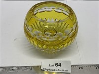 Faberge Votive Yellow Cased Cut to Clear Crystal