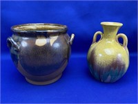 2 Vintage Awaji Japanese Pottery