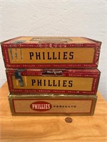 3 Vintage Phillies Cigar Boxes