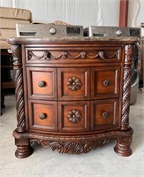HUGE OVERSIZED BEDSIDE TABLE WITH MARBLE TOP