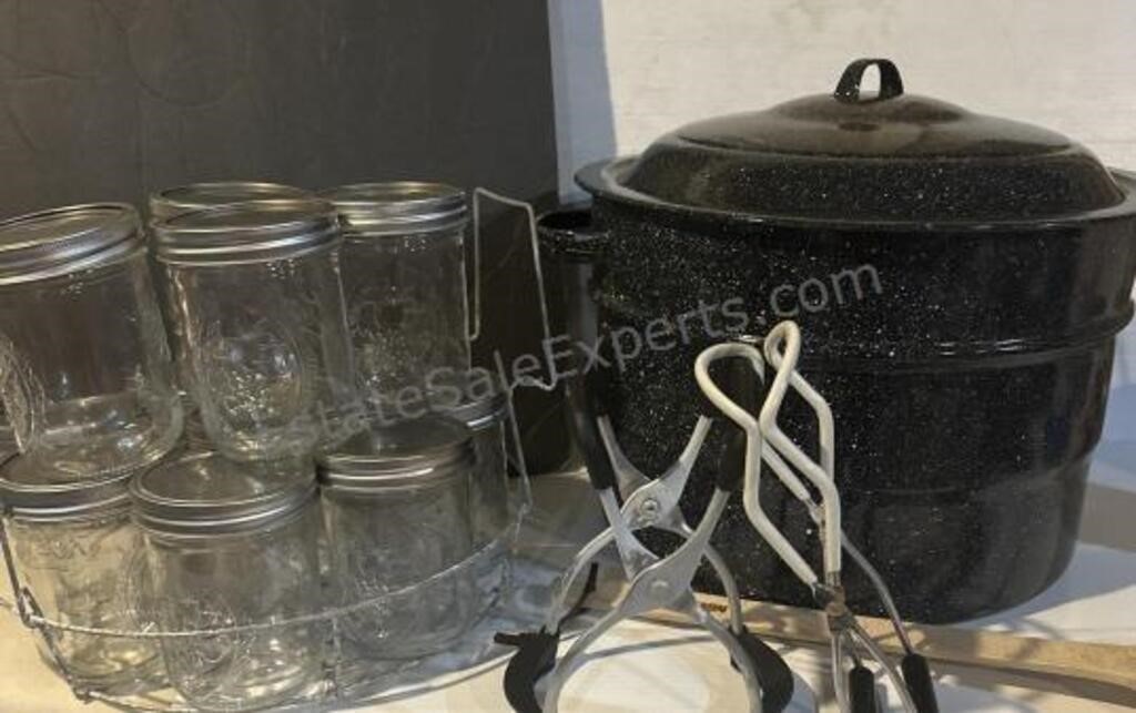 Granite Ware Canner with Jar Rack and 12 New Ball