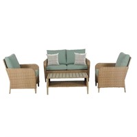 Hampton Bay Dearstone 4-pc Wicker Chat Set