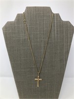 10k Gold Cross on 14k Necklace