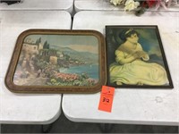 2 antique framed prints