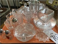 LOT OF MISC CRYSTAL & PRESSED GLASSWARE