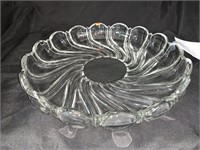 13 “ SPIRAL PRESSED GLASS SERVING BOWL