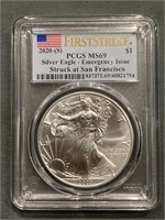 2020 S Silver Eagle First Strike Pcgs Ms69