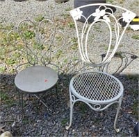 Two Metal Patio Chairs
