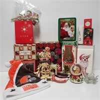 NIP Assorted Holiday Decor & Browns Santa Hat