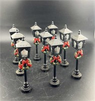 Christmas Village light post figures