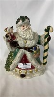 Fitz and Floyd Omnibus porcelain Santa teapot