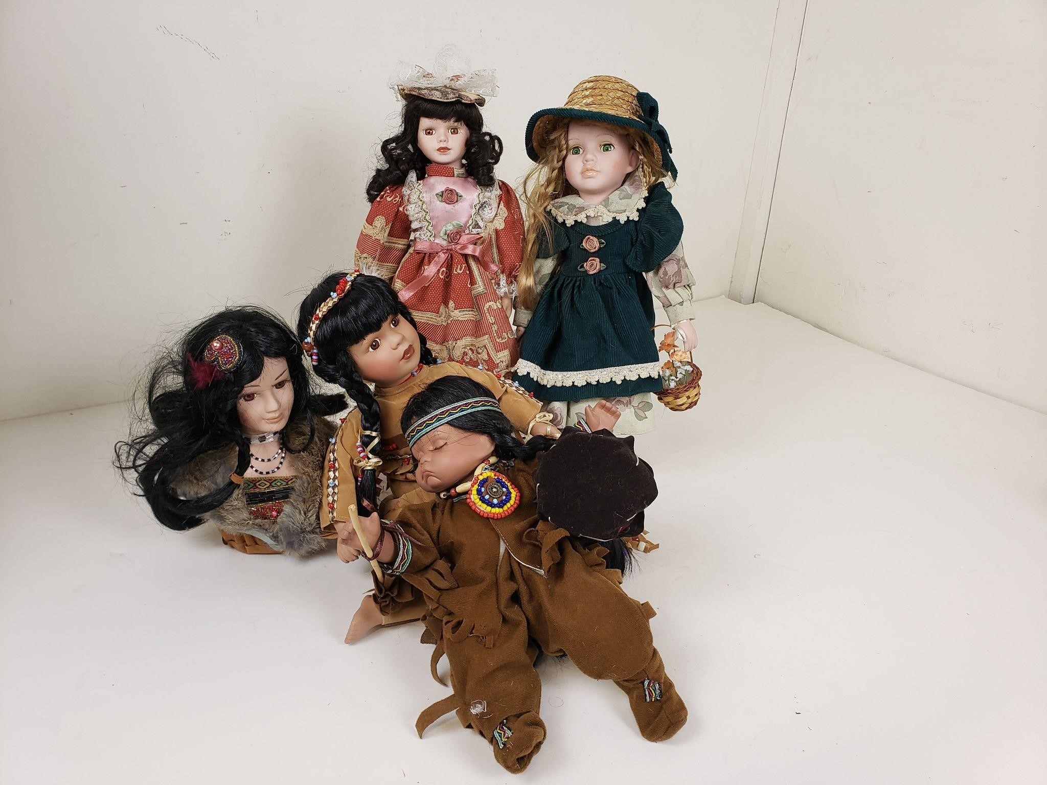 Five Porcelain Dolls