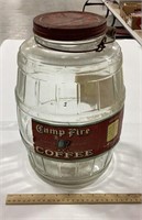 Camp Fire Coffee glass container