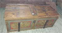 ANTIQUE HANDPAINTED TRUNK-CONTENTS NOT INCLUDED
