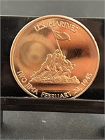 US Marines 1 Oz Copper Round