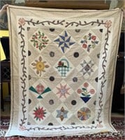 Vintage Hand Sewn Bed Quilt