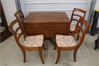 Walnut Dropleaf Table with  4 Chairs