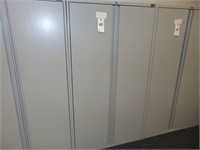 5 ft high metal 2 door cabinet with contents