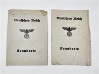 (2) WW2 KENNKARTE ID DOCUMENT W/ PHOTO