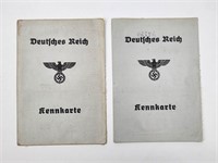 (2) WW2 KENNKARTE ID DOCUMENT W/ PHOTO