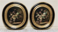 Hand Painted German Floral Panels.